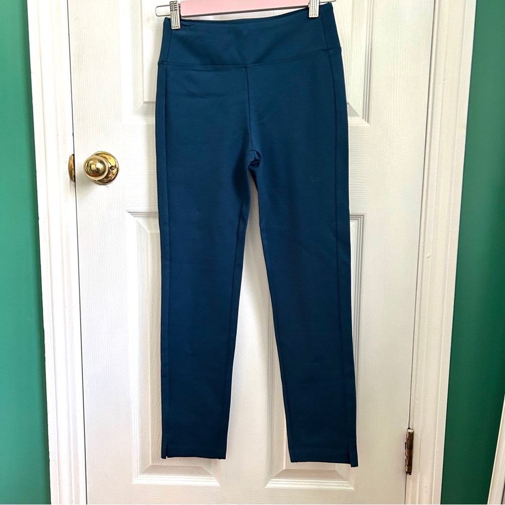 Blue Ponte slit crop XS NWT by peach